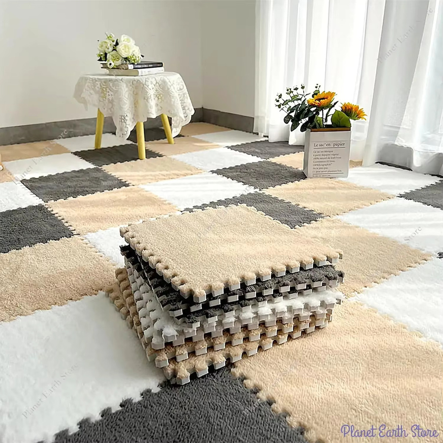 Rutschfeste Baby Krabbelmatte aus EVA-Schaum als Puzzle-Teppich für das Kinderzimmer, Rot, H x B x T: 1 x 30 x 30 cm - Bild 1