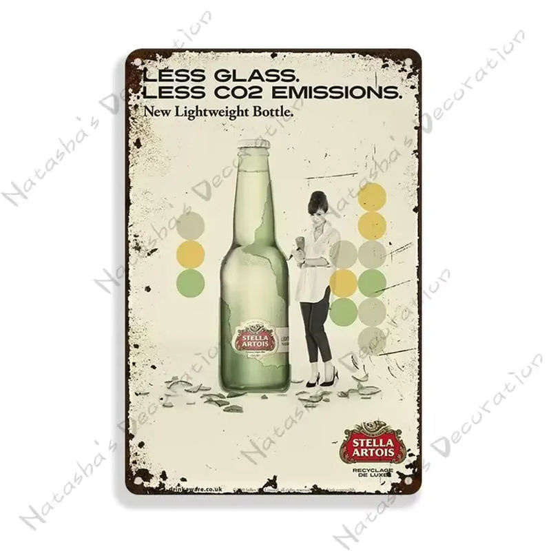 Stella Artois Vintage Metall-Blechschild Wanddekoration mehrfarbig B/H: 30 x 20 cm - Bild 2