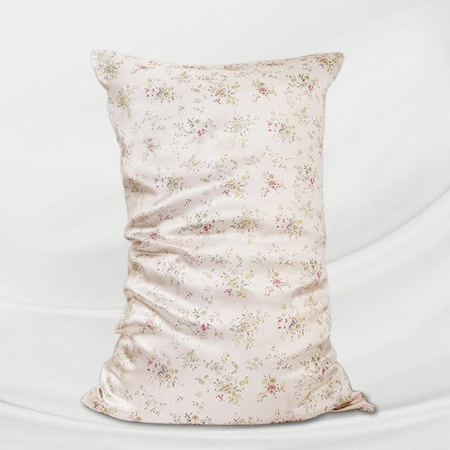 JMG Clothing Maulbeerseiden Kissenbezug mit floralem Print in Pink, B/H: 51 x 66 cm - Bild 1