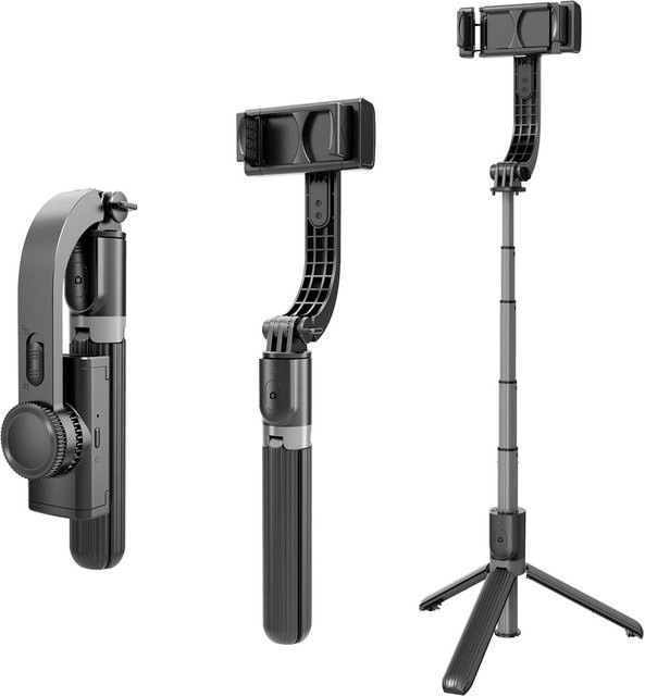 Andoer 3-in-1 Selfie-Stick und Desktop-Stativ mit Gimbal-Stabilisator, 33,9 Zoll Teleskopstange, Schwarz - Bild 1