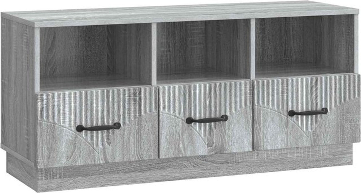 Modernes TV-Schränkchen von vidaXL in Grau aus Holzwerkstoff, B/T/H: 102 x 34,5 x 47 cm - Bild 1
