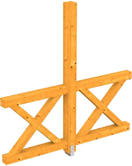 Skan Holz Seitenwand für Terrassenüberdachungen aus Fichte und Eiche in Eiche hell, B/H: 78,5 x 210 cm - Bild 1