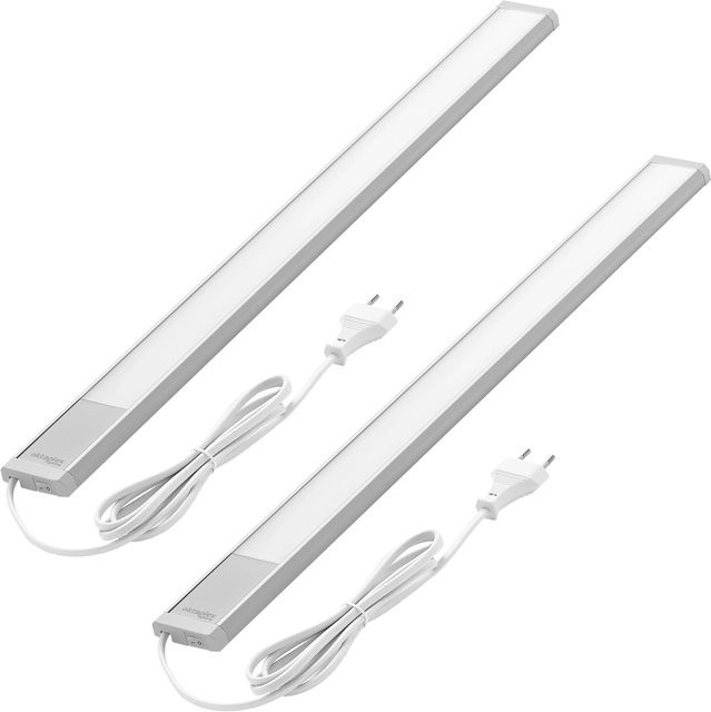 Oktaplex 2er Set LED Unterbauleuchten aus Aluminium in Silber für die Küchenbeleuchtung, Warmweiß - Bild 1