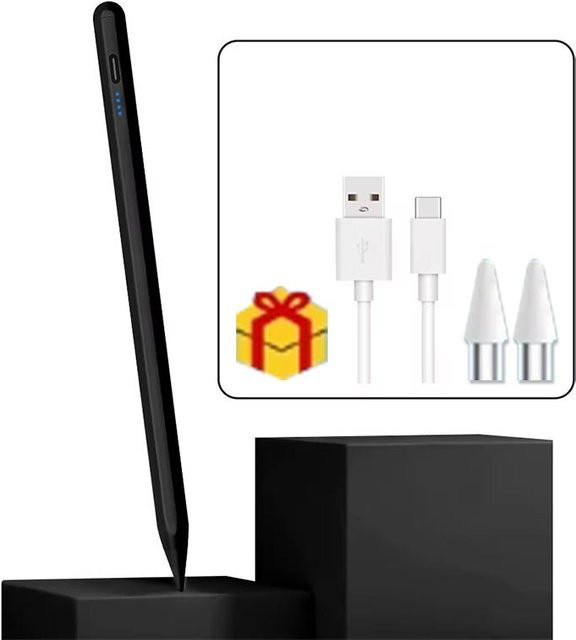 P+7 Touch Pen Stylus in Schwarz für iPad 10, iPad Pro, iPad Air und iPad Mini 4/5/6/7 zum Zeichnen, Schreiben und für Notizen - Bild 1