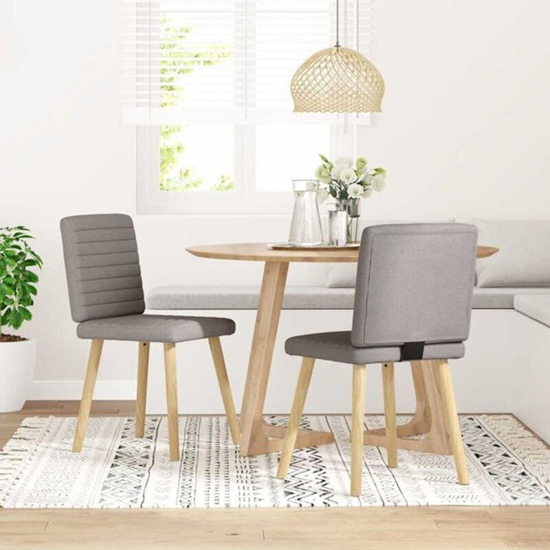 2er Set Esszimmerstühle Vidaxl im skandinavischen Design aus Stoff und Metall in Taupe meliert - Bild 1