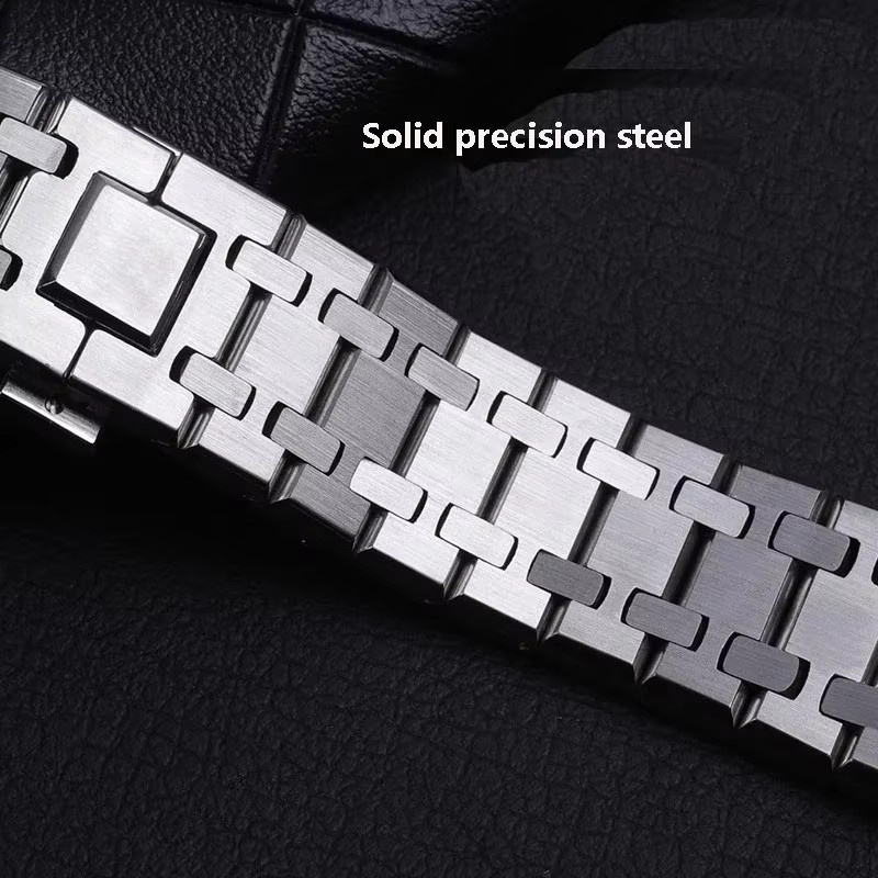 yunfook Uhrenarmband Edelstahl, 26 mm, Silber, Unisex - Bild 4