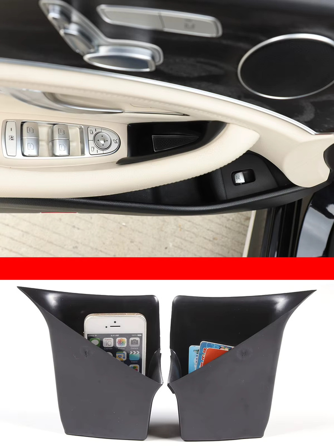 Suetlcoity Türarmlehnen-Organizer für Mercedes Benz E-Klasse W213 (2016-2021) LHD mit Telefonhalter und Ablagefach, Schwarz - Bild 7