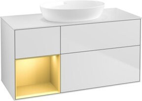 V&B Waschtischunterschrank Finion mit Wandbeleuchtung, Weiß lackiert, Breite: 120 cm, Höhe: 50,1 cm - Bild 1