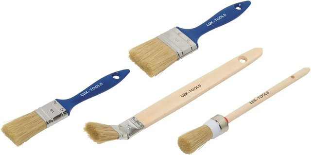 LUX-TOOLS Flachpinsel-Set für Lacke und Holz, 4-teilig, Blau - Bild 1