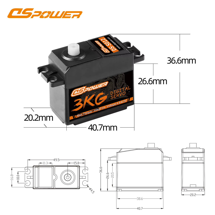 DSpower Kunststoff-Getriebekernmotor, digitales Micro-Servo - Bild 2