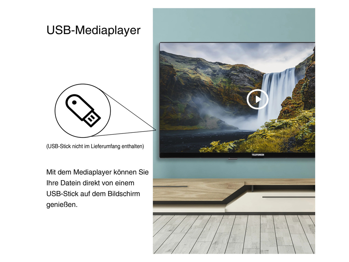 Telefunken LED Fernseher XF32N750M 32 Zoll Full HD mit Triple-Tuner, Weiß - Bild 3