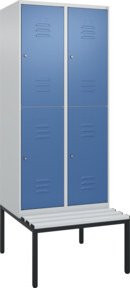 C+P Doppelstock-Spind Classic PLUS Sitzbank mit 2 Abteilen und Zylinderschloss, Kunststoff-Sitzfläche, B/T/H: 212,0 x 80,0 x 81,5 cm - Bild 1