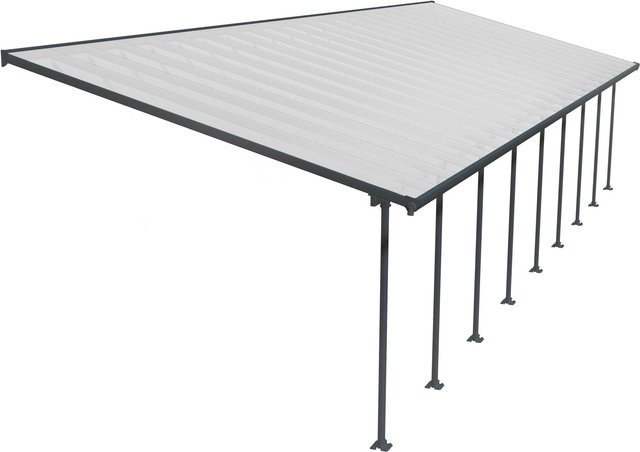 Palram Canopia Terrassenüberdachung Feria in Anthrazit mit integrierten Regenrinnen, Breite: 400 cm, Tiefe: 1275 cm - Bild 1