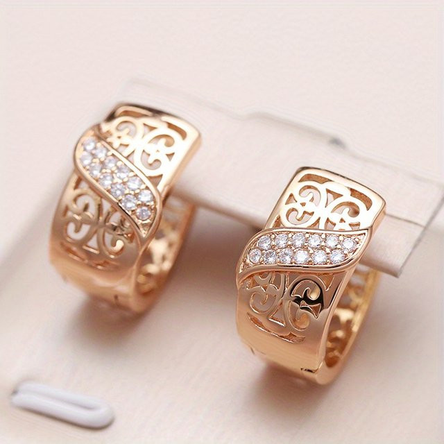 YoYo Creolen, Zirkonia, Roségold, Damen - Bild 1