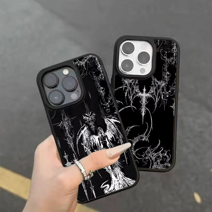 Gothic Cyber Sigil Kreuz Handyhülle für Apple iPhone 11 bis iPhone 17 Pro Max, Farbe: Schwarz, Material: PC und TPU - Bild 3