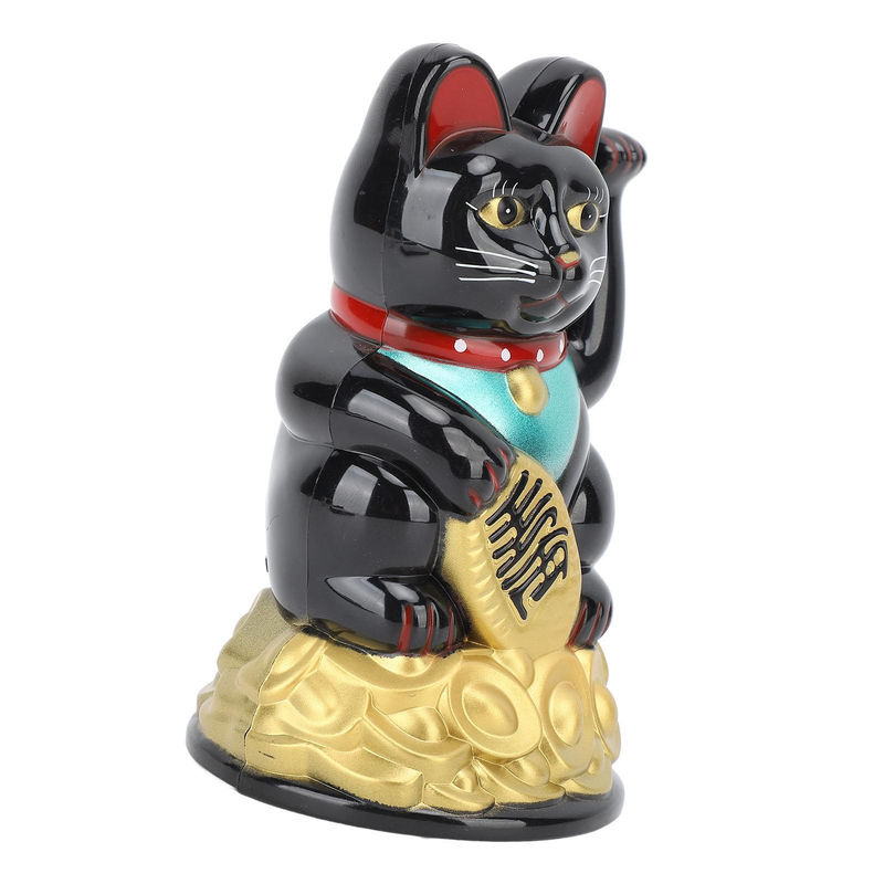 Tooarts Glückskatze-Ornament in Schwarz, batteriebetrieben, Höhe: 11,4 cm - Bild 3