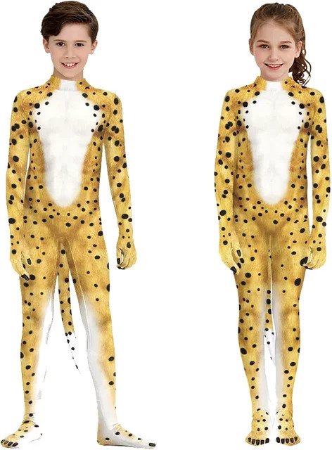 COLOR COSPLAYER Tier Cosplay Overall Leopard Kostüm, Unisex, Bunt / Mehrfarbig, Gelb, Plüsch / Textil - Bild 1