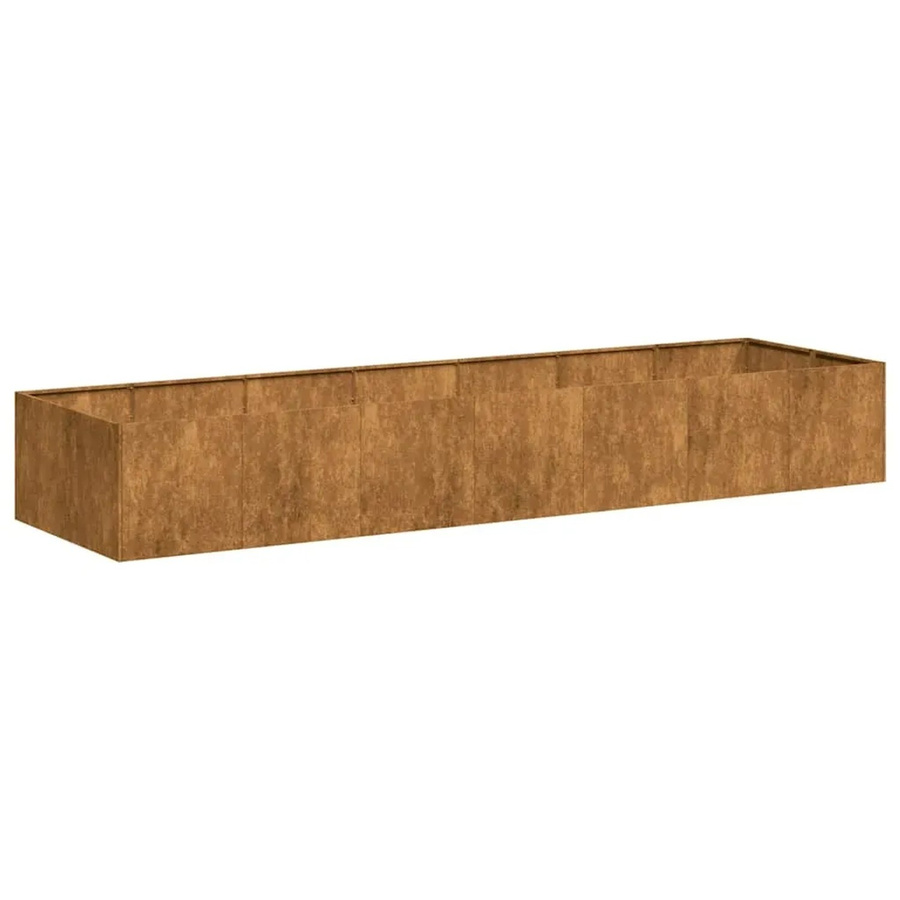 vidaXL Pflanzkübel aus wetterfestem Cortenstahl in Braun, B/T/H: 280 x 80 x 40 cm - Bild 2