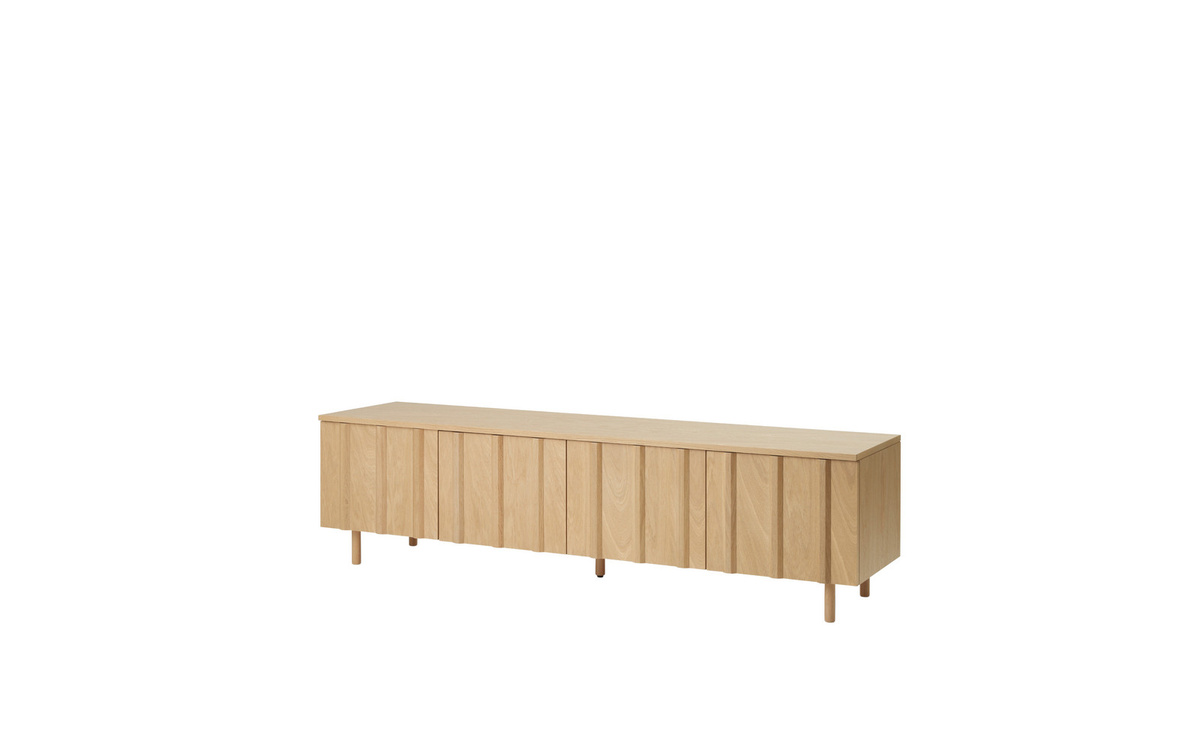 Normann Copenhagen Rib Sideboard Low in Eichenholz mit Lamellen in Beige und Braun im skandinavischen Design - Bild 2