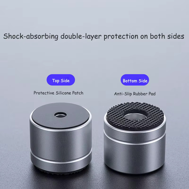 RGeek 4er-Set HiFi Audio Lautsprecher Standfüße aus Aluminiumlegierung in Silber zur Schockabsorption und Isolation für Verstärker, Vorverstärker und DAC - Bild 3