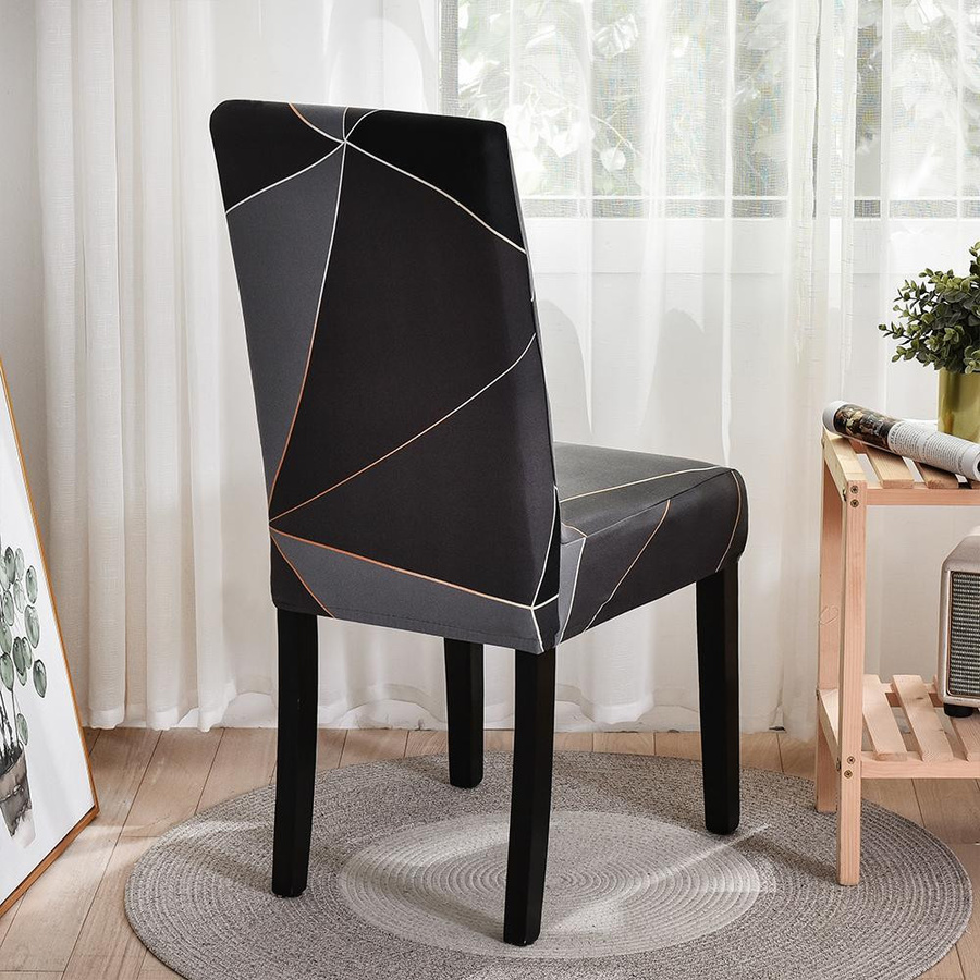 Yiran Furniture Elastischer Esszimmerstuhlbezug aus Elasthan und Polyester in schlichtem Design - Bild 3