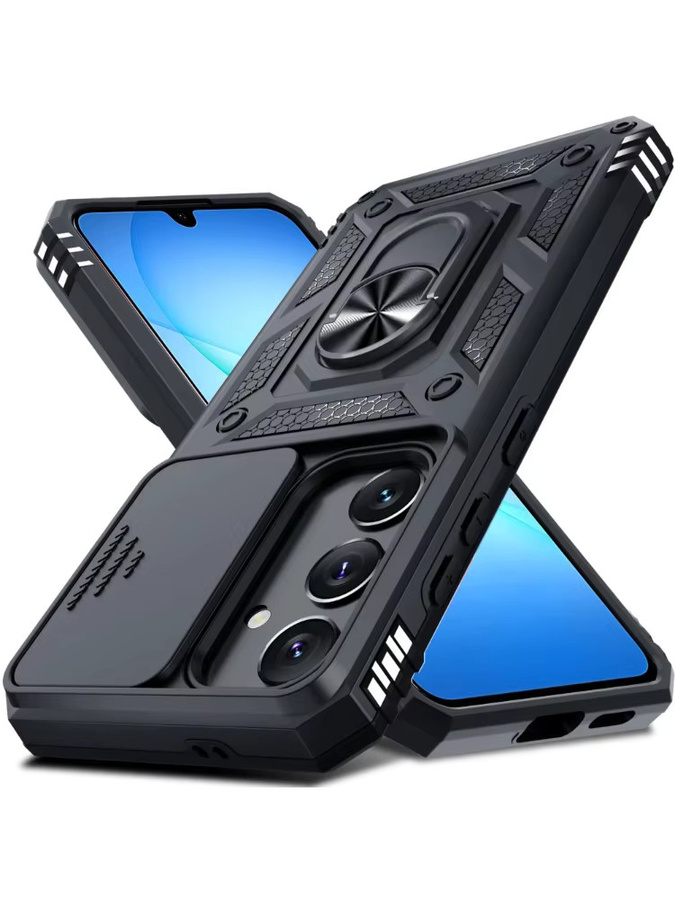 Samsung Galaxy Schutzhülle Military Grade mit Kameraabdeckung für S26 S25 S24 S23 Ultra Plus FE A17 A07 A56 A36 A06 A55 in Schwarz und Gold - Bild 5