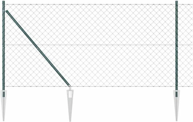 vidaXL Zaunpfosten aus Stahl und PVC in Grün, 25 Stück, B/T/H: 6,0 x 6,0 x 120 cm - Bild 1