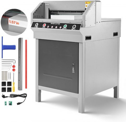 VEVOR Elektrische Papierschneidemaschine aus Metall in Silber mit Infrarotfunktion und Ersatzklinge, Schnittbreite: 45 cm, Schnittstärke: 4 cm - Bild 1