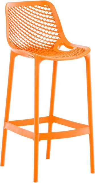 TPFLiving Barhocker Aero aus Polypropylen in Orange, modern und geometrisch, B/T/H: 45 x 53 x 105 cm - Bild 1
