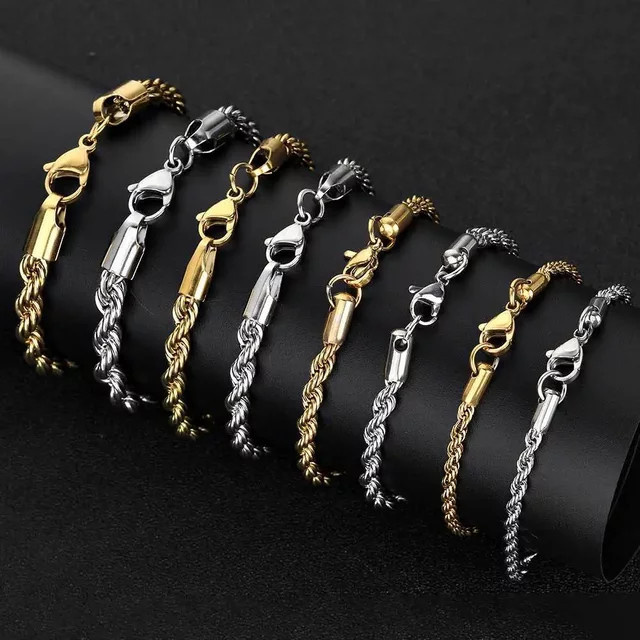 WKOUD Armband Edelstahl, Gold, 2-6mm, Unisex - Bild 1
