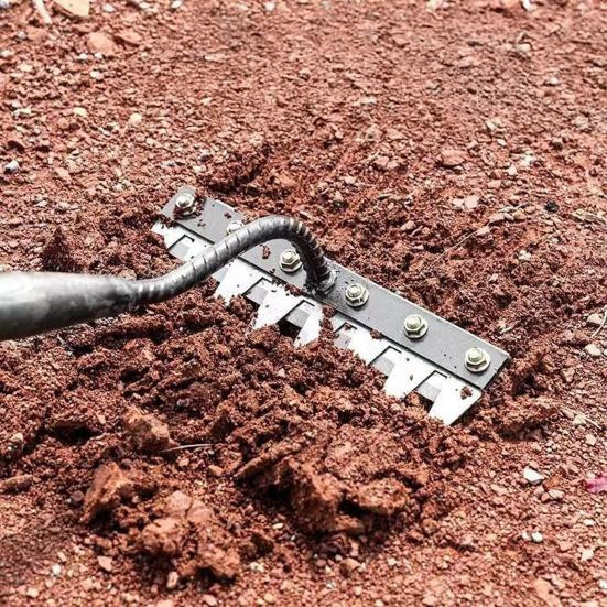 Hello Garden Garten-Unkrautrechen aus Kohlenstoffstahl mit 8 Zinken als Schwerlast-Unkrautzieher und Hand-Auswurzelwerkzeug - Bild 6