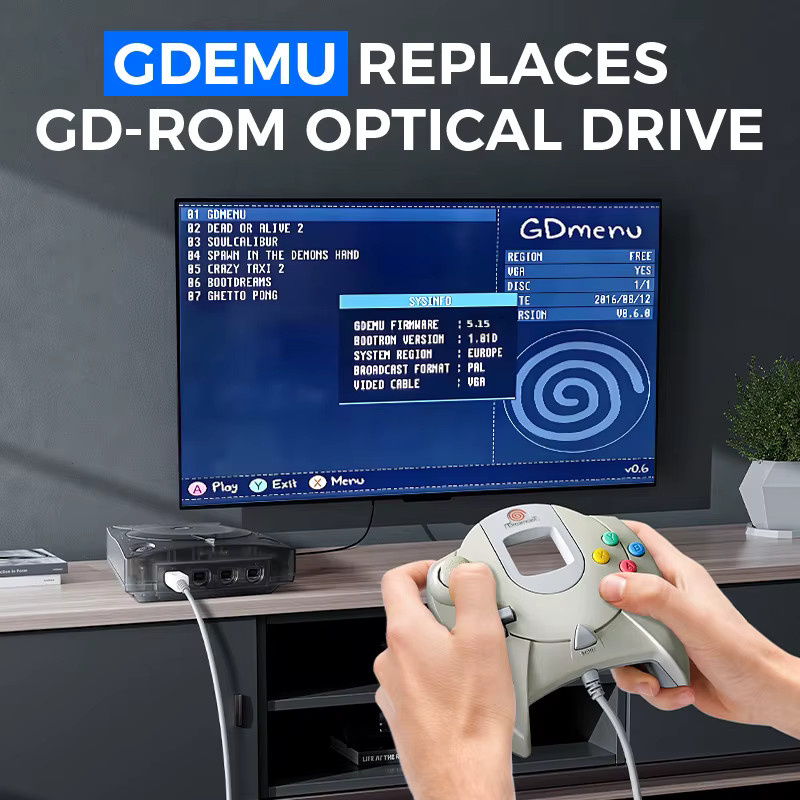 DGETG GDEMU 5 15b Emulationsplatine für optisches Laufwerk als SD-Erweiterungszubehör für die Dreamcast VA1 Videospielkonsole in Schwarz - Bild 4