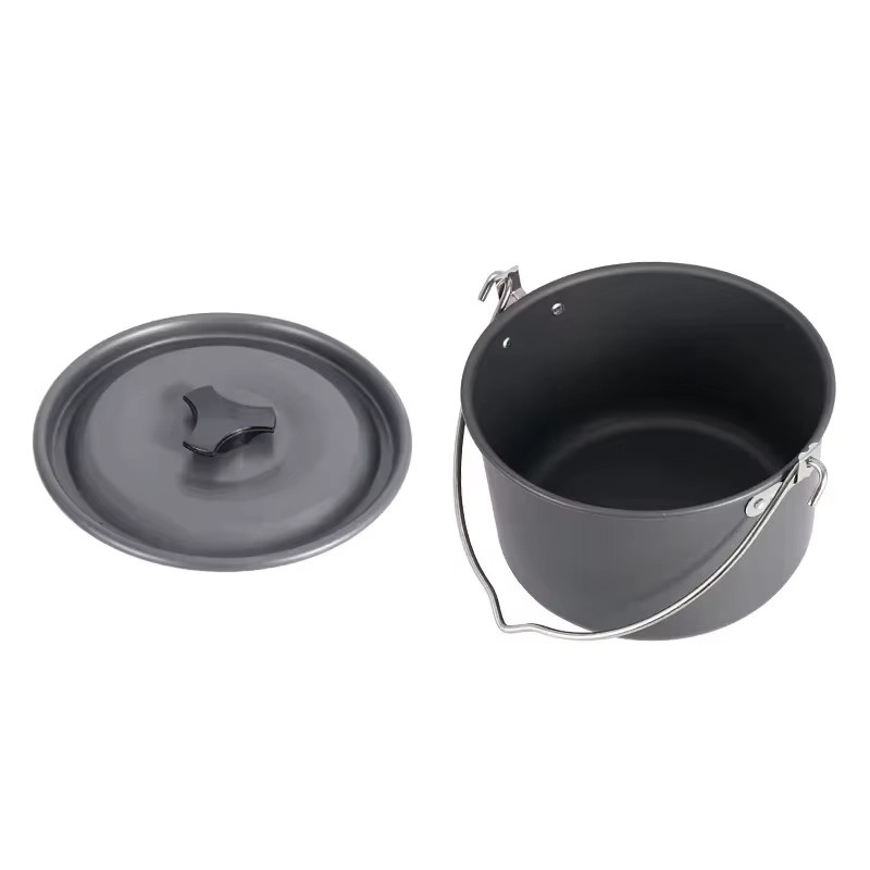 Pandatour Aluminium Hängetopf für Camping und Outdoor, Grau, 4,2 l - Bild 4