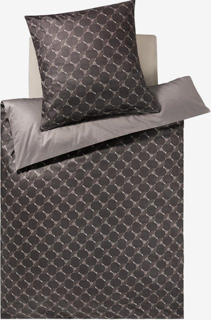 Joop! Living Bettwäsche Cornflower Double aus Baumwolle in Shiny Black Schwarz/Grau - Bild 1