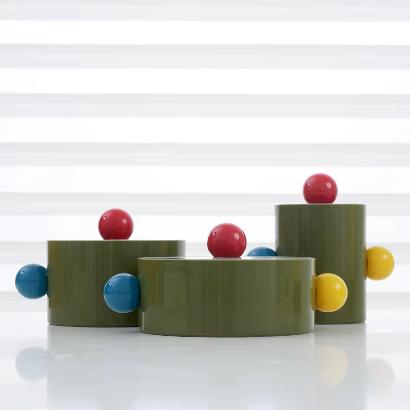Epeiushome Nordic Desktop Aufbewahrungsbox aus Glas in Lila mit geometrischem Design - Bild 2