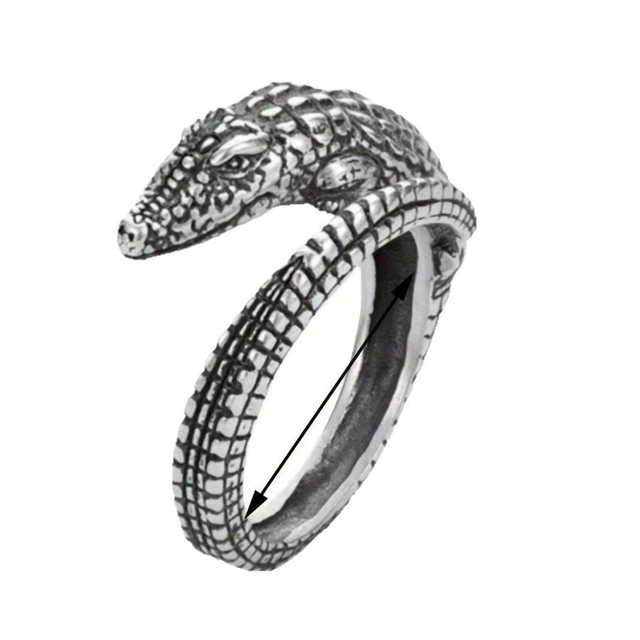 GaGa-Duck Ring, 925 Silber, Krokodil, Vintage - Bild 3