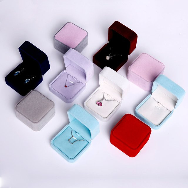 Aclovex Samt Halskette Display Box in Bunt, B/B/H: 7 x 7 x 7 cm - Bild 1