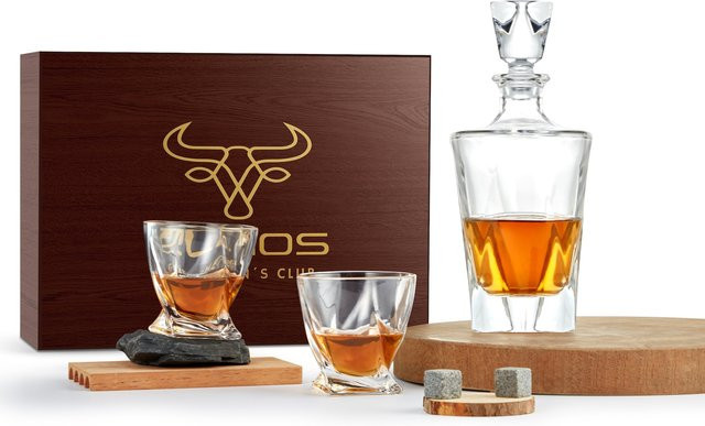Echos 7-teiliges Whisky-Geschenkset mit Tumbler-Gläsern aus Glas, transparent - Bild 1