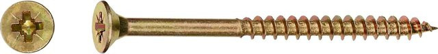 LUX-TOOLS Senkkopf Spanplattenschraube mit PZ-Antrieb, verzinkt, Ø 6 mm x 70 mm, 100 Stück - Bild 1