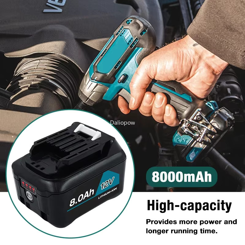 Makita Li-Ionen Ersatz-Akku 10,8V 12V Max 8000mAh in Schwarz für BL1040 BL1020B BL1040B BL1050B BL1041 BL1016 BL1021 - Bild 5