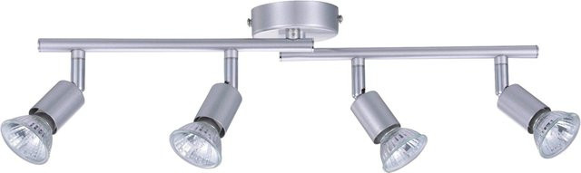 Sensation Spot Mundo 2-flg. Deckenstrahler aus Metall in Silber mit 4 Brennstellen für GU10 Leuchtmittel, Länge: 50 cm - Bild 1