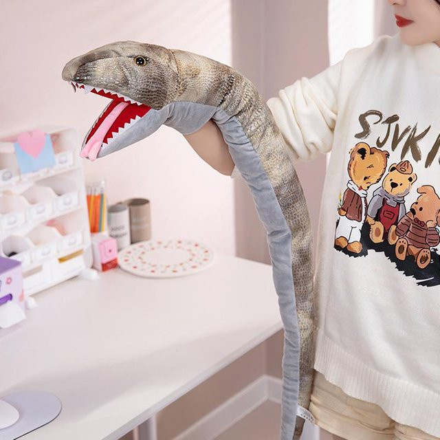 Yiran toy Amphibien Plüsch Handpuppe, Stofftier, Grau - Bild 1