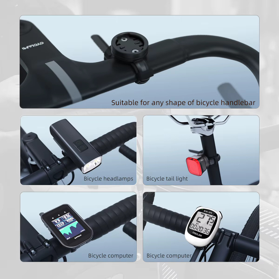 Cyclami Universal Fahrrad Halterung für GPS Computer, Radar Rücklicht, Scheinwerfer und GoPro Kamera in Schwarz - Bild 3