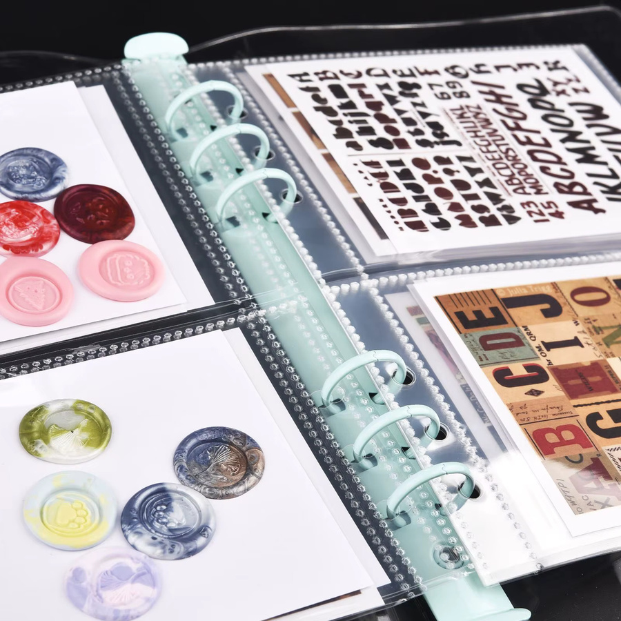 Transparente A5 6-Loch Aufbewahrungstasche aus Kunststoff für Scrapbooking und Briefmarken Organizer - Bild 5