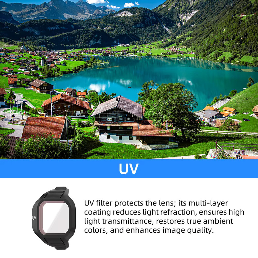 RCSTQ Objektivfilter Set für DJI Mini 5 Pro mit UV, CPL und ND Filtern (ND8/ND16/ND32/ND64) in Schwarz - Bild 2