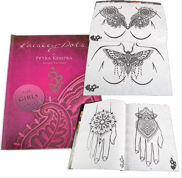 JUN.M Henna-Blumen-Schmetterlings-Tattoo-Schablonen-Buch - Bild 1