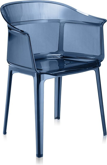 Kartell Papyrus Stuhl aus Kunststoff in Blau Transparent mit glänzender Oberfläche - Bild 1