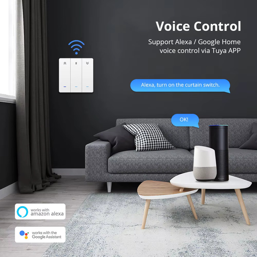 Zemismart Zigbee Smart Vorhangschalter und Rollschirmschalter kompatibel mit Tuya Smart Life Alexa und Google Home in Grau oder Weiß - Bild 2