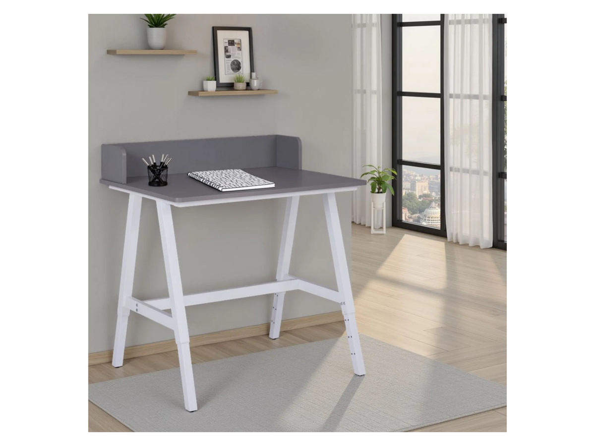 INTER LINK Schreibtisch Emmelie höhenverstellbar in Grau/Weiss mit modernem Design für Kinderzimmer oder Home-Office - Bild 2