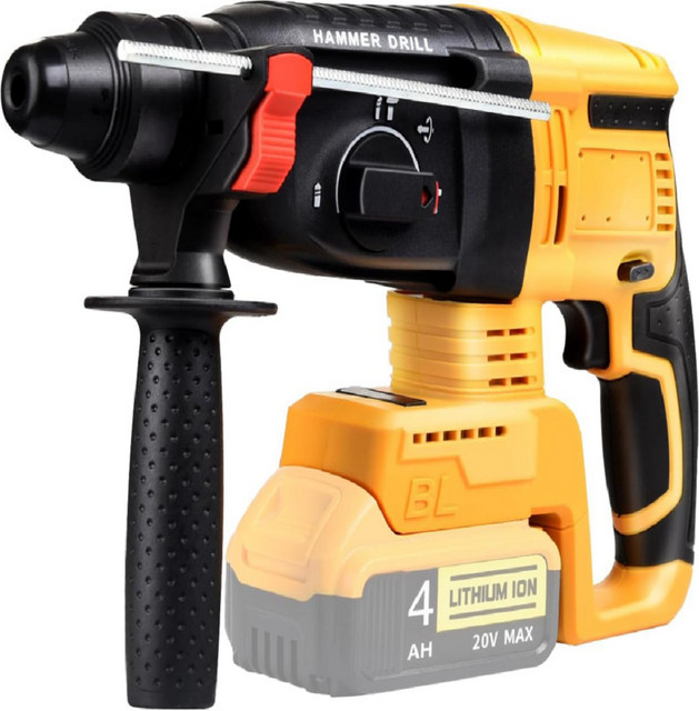 DWiusty 3-in-1 Akku-Bohrhammer mit bürstenlosem Motor und Meißel für Beton und Wände, Gelb - Bild 1